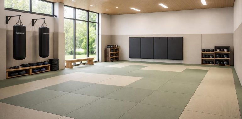 découvrez comment aménager un dojo avec les tatamis matsuru, revêtement sportif de qualité et équipements decathlon, pour un espace d'entraînement confortable et sécurisé.
